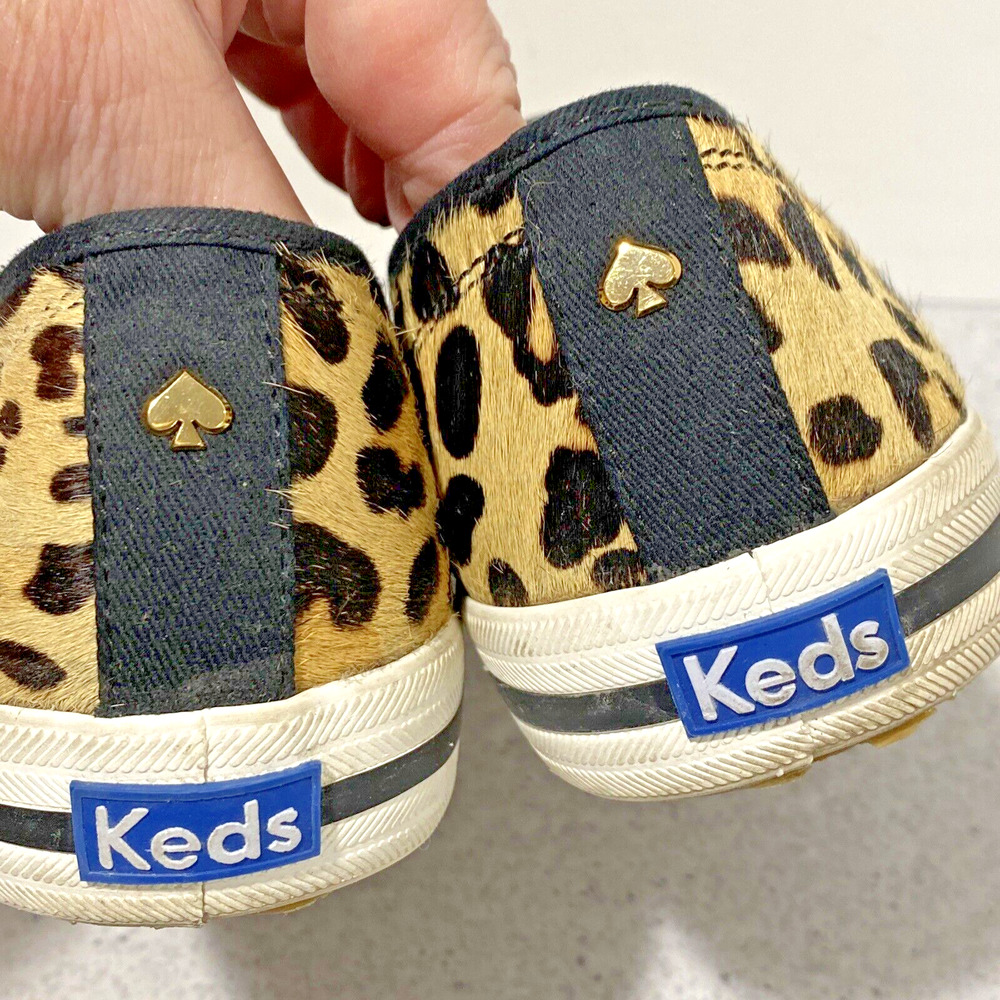 Keds x kate spade Double Decker Sneakers Leopard Print Fur Flats Shoes US 9.5M - Picture 8 of 12
